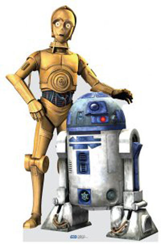 R2D2 & C3PO from CLONE WARS   STANDUP POSTER / STANDEE  