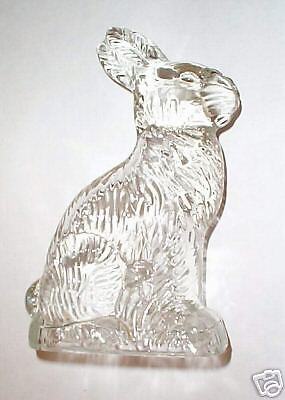 VINTAGE GLASS RABBIT CANDY CONTAINER  