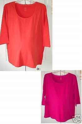 New PLUS Size DUO Maternity 3/4 Sleeve Tee *White* 2X  