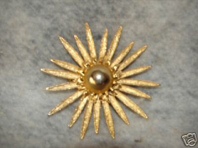 BEAUTIFUL vintage RETRO GOLD TONE JEWELRY PIN ~ 1960S BROOCH