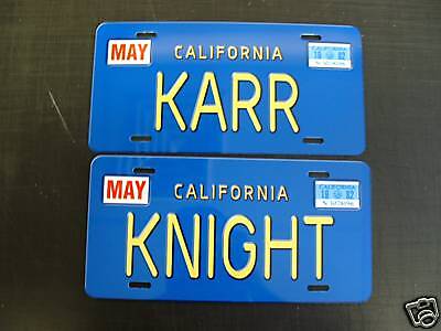 KNIGHT RIDER Trans Am KARR CA. license plate SET  