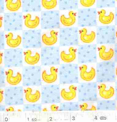 Lucky Ducks Squares FLANNEL Quilt Fabric 1 Yd  