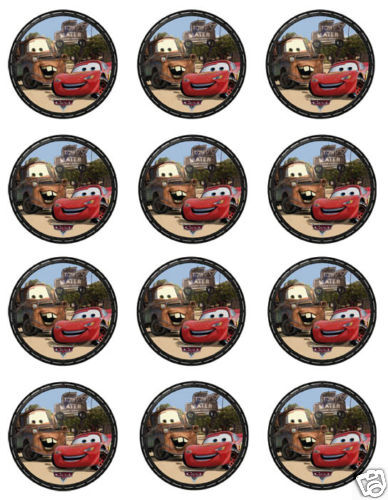 CARS Edible CUPCAKE Image Icing Toppers MCQUEEN MATER  