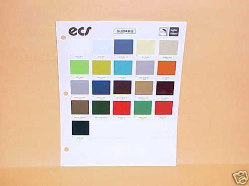 1972 1979 SUBARU EXTERIOR PAINT CHIPS COLOR CHART 72  