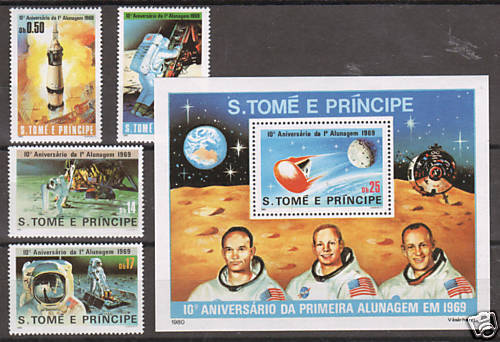 St. Thomas & Prince Sc 578 82 MNH. 1980 Moon Landing  