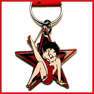 Betty Boop Red Star Metal Figure Key Chain Holder  