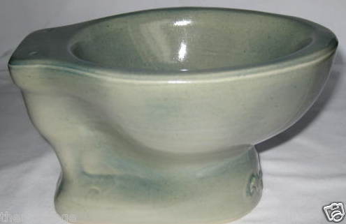 Classy Cat Dog Stoneware Kibble Dry Food Dish Water Bowl Toilet Teal