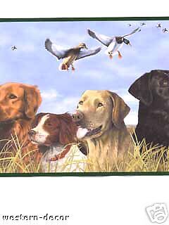 The Great Outdoors Wallpaper Border / Hunting Dogs  