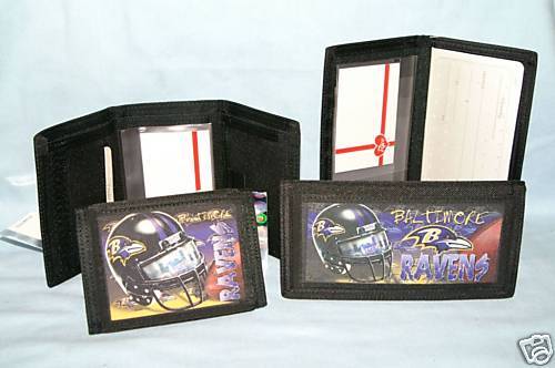 BALTIMORE RAVENS TriFold Wallet & Checkbook Set NEW  