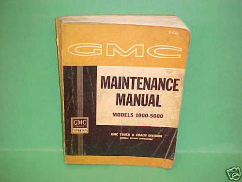 1962 GMC 1000 5000 TRUCK COACH SERVICE SHOP MANUAL BOOK  