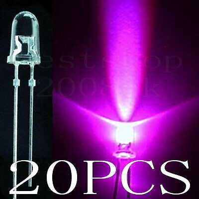 20 Pcs 5mm round Pink LED superbright Lamp Light Bulb  