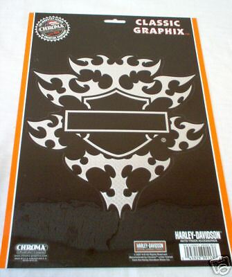 Harley Davidson Decal Sticker Blades Bar /Shield Silver  