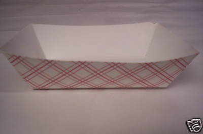 Paper Food Trays Red Plaid 2 lbs. NEW Baskets 250 count  