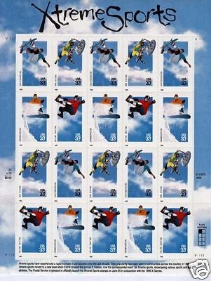 Xtreme Sports 20 x 33 cent U.S. Postage Stamps 1998  