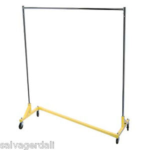 New Garment Clothes Rolling Z Rack Yellow 60LX70T  